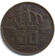 Pièce De Monnaie 50 Centimes 1980    Version Belgie - 50 Centimes