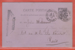 NOUVELLE CALEDONIE ENTIER POSTAL DE 1901 DE NOUMEA POUR PARIS - Postal Stationery