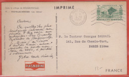 NOUVELLES HEBRIDES CARTE PUBLICITAIRE PHARMACEUTIQUE DE 1954 DE PORT VILA - Storia Postale