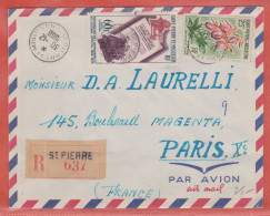 SAINT PIERRE LETTRE RECOMMANDEE DE 1966 POUR PARIS - Storia Postale