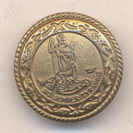 Germany. Antique Brass Button. Inscription In Latin: SIC SEMPER TYRANNIS (Thus Always To Tyrants) - Boutons