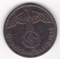 2 Reichspfennig 1937 F STUTGART, En Bronze - 2 Reichspfennig