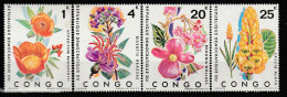 CONGO - N°778/81 ** (1971) Fleurs - Nuevas/fijasellos