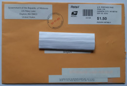 Government Of The Republic Of Molossia Official Mail Sent To Belgium Via U.S. Postal Service September 2023 - Briefe U. Dokumente