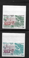 FRANCE 1982 TIMBRE DE SERVICE-CONSEIL DE L'EUROPE YVERT N°73/74 NEUF MNH** NON DENTELES - 1981-1990