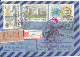 Hungary Registered Air Mail Cover Sent To USA 20-12-1980 Unclaimed And Returned To Sender With A Lot Of Stamps On Front - Lettres & Documents
