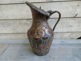 Ancien Pichet Perse Dinanderie XIXème Antique Copper Persian Pitcher - Oosterse Kunst