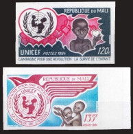 Mali 1984 MNH 2v Imperf, UNICEF, Children, Heart - UNICEF