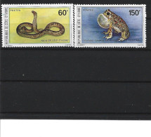 1980 COTE D IVOIRE 549-50** Animaux, Serpent, Grenouille - Côte D'Ivoire (1960-...)