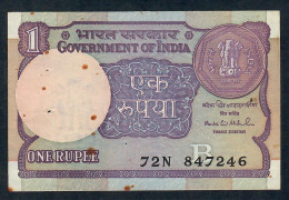 INDIA P78Ao 1 RUPEE 1994  LETTER B Signature AHLUWALIA  #72N   FINE - Inde