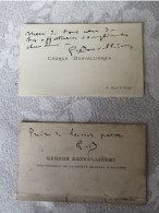 Lot De 5 Correspondances Adressées à George DESVALLIERES - Peintre- (1861-1950) + 2 Cartes De Visites Avec Autographe - Schilders & Beeldhouwers