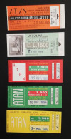 Lotto N. 5 Biglietti ATAN Napoli 1991, 1993, 1994 (87) Come Da Foto Azienza Tranvie Autofilovie Napoli - Ohne Zuordnung