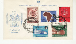 AG2517 FDC DIREZIONE POSTE TELEGRAFI MOGADISCIO SOMALIA - ISTITUTO UNIVERSITARIO DELLA SOMALIA 1960 - Somalie (AFIS)