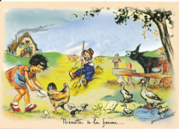 Carte Illustrateur Germaine Bouret Nénette A La Ferme - Bouret, Germaine