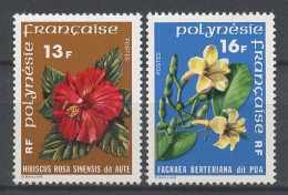 POLYNESIE 1978 N° 119/120 ** Neufs MNH Superbes C 6,50 € Fleurs Hibiscus Rosa Sinensis Fagrae Berteriana Flowers Nature - Neufs