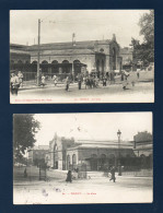 54. Nancy. La Gare Saint-Jean. Lot De Deux Cartes. 1908 Et1906 - Nancy