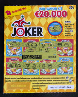 114 F, Lottery Tickets, Portugal, « Raspadinha », « Instant Lottery », « JOKER Pode Ganhar Até € 20.000 », Nº 552 - Billets De Loterie