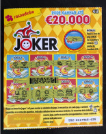 114 F, Lottery Tickets, Portugal, « Raspadinha », « Instant Lottery », « JOKER Pode Ganhar Até € 20.000 », Nº 552 - Billets De Loterie