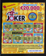 114 F, Lottery Tickets, Portugal, « Raspadinha », « Instant Lottery », « JOKER Pode Ganhar Até € 20.000 », Nº 552 - Billets De Loterie