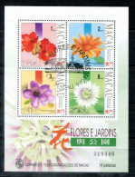 MACAO Block 23, Bl.23 Canc. - Blumen, Flowers, Fleurs - MACAU - Hojas Bloque