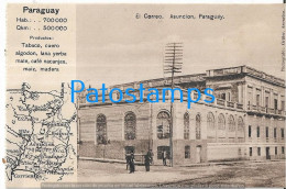 213717 PARAGUAY ASUNCION CORREO POST OFFICE MAP MAPA POSTAL POSTCARD - Paraguay