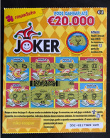 114 F, Lottery Tickets, Portugal, « Raspadinha », « Instant Lottery », « JOKER Pode Ganhar Até € 20.000 », Nº 552 - Billets De Loterie