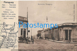 213718 PARAGUAY ASUNCION CALLE THE STREET & RAILROAD MAP MAPA POSTAL POSTCARD - Paraguay