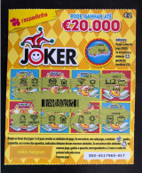 114 F, Lottery Tickets, Portugal, « Raspadinha », « Instant Lottery », « JOKER Pode Ganhar Até € 20.000 », Nº 552 - Billets De Loterie