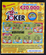 114 F, Lottery Tickets, Portugal, « Raspadinha », « Instant Lottery », « JOKER Pode Ganhar Até € 20.000 », Nº 552 - Billets De Loterie