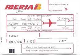 5 Boarding Pass Iberia - Flight Virgin Express BQ829/TV829, Madrid - Brussels - Bordkarten