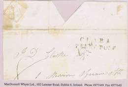 Ireland Offaly 1833 Large Piece To Dublin At "8" With CLARA/PENNY POST (posted At Ballycumber RH) - Préphilatélie