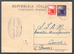 CARTOLINA COMMERCIALE - PONTE ALL'ANIA - BARGA ( LUCCA) - 1947 - TIMBRO FARMACIA GIANNINI (INT577) - Marchands