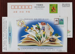 Hypsilophodon Dinosaur On The Tree,shell,seashell,China 1998 Shanxi Education Press Planet Homelands Pre-stamped Card - Fossils