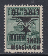 FIUME OCC. YUGOSLAVA - Sass. N.18aa - Cv 130 Euro - VARIETA' SOPRASTAMPA CAPOVOLTA - MNH - GOMMA INTEGRA - Ocu. Yugoslava: Fiume