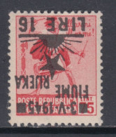 FIUME OCC. YUGOSLAVA - Sass. N.19aa - Cv 260 Euro - VARIETA' SOPRASTAMPA CAPOVOLTA - MNH - GOMMA INTEGRA - Yugoslavian Occ.: Fiume