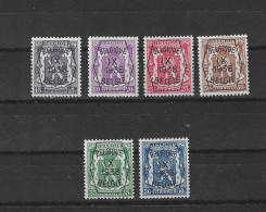 TIMBRES BELGIQUE Préoblitérés  PRE 381/386XX - Typos 1936-51 (Kleines Siegel)