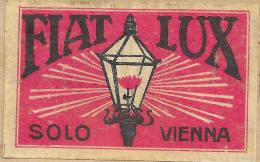 EXTRA  RARE  VINTAGE Phillumeny MATCHBOX LABEL FIAT LUX SOLO "VIENNA"   5  X 3.5 CM   - Zündholzschachteletiketten