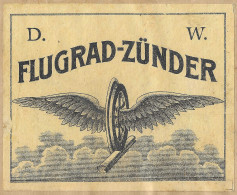 Phillumeny MATCHBOX LABEL D.W. FLUGRAD - ZUNDER  SIZE 9 X 7.5 CM EXTREMELY RARE - Luciferdozen - Etiketten