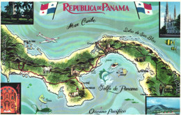 REPUBLICA DE PANAMA, MAP, THE LAND DIVIDED, THE WORLD UNITED - Panama