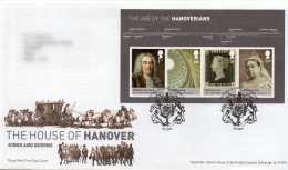 GREAT BRITAIN 2011 The Age Of The Hanoverians M/S FDC - 2011-2020 Ediciones Decimales