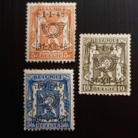 Belgique 1941, 1949 & 1948 Overprint Of 1936 Series – 5c,10c & 50 Fr Used - Other & Unclassified