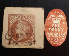 Grande Bretagne 1888 – STAMPED ENVELOPE Queen  Victoria - ½P & 1P Used - Used Stamps