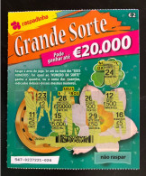 114 G, Lottery Tickets, Portugal, « Raspadinha », « Instant Lottery », « GRANDE SORTE »,  Nº 547 - Billets De Loterie