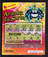 114 G, Lottery Tickets, Portugal, « Raspadinha », « Instant Lottery », « ARANHA DA SORTE », « LUCKY SPIDER », Nº 545 - Billets De Loterie