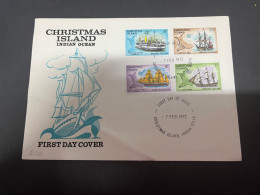 17-9-2023 (1 U 24) Christmas Island FDC Cover (1972) - Ships / Voiliers - Christmas Island