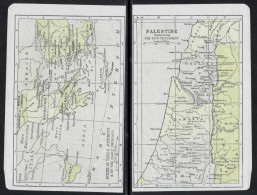 Palestine Map 8.5x13.5cm Israel - Map Of Greece On The Back - Cartes Topographiques