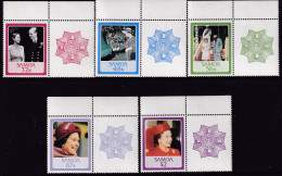 Samoa 1986 Queens Birthday Sc 670-74 Mint Never Hinged - Samoa