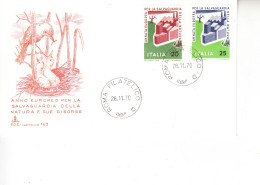 ITALIA  1970 - Sassone  1138/9 - Annullo Speciale   Roma (Anno Europea Salvaguardia Natura) - Protection De L'environnement & Climat