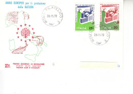 ITALIA  1970 - Sassone  1138/9 - Annullo Speciale   Roma (Anno Europea Salvaguardia Natura) - Protection De L'environnement & Climat