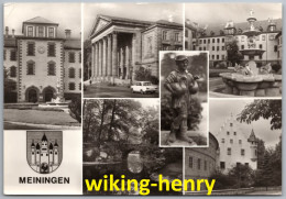 Meiningen - S/w Mehrbildkarte - Schloss Landsberg Theater Goethe Park - Meiningen